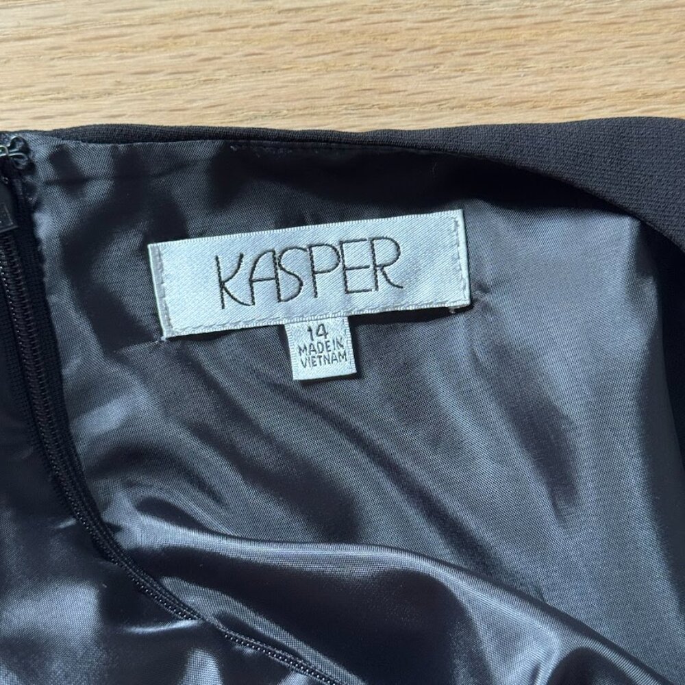 Kasper Black Cocktail Party Dress Size 14 - Picture 6 of 6